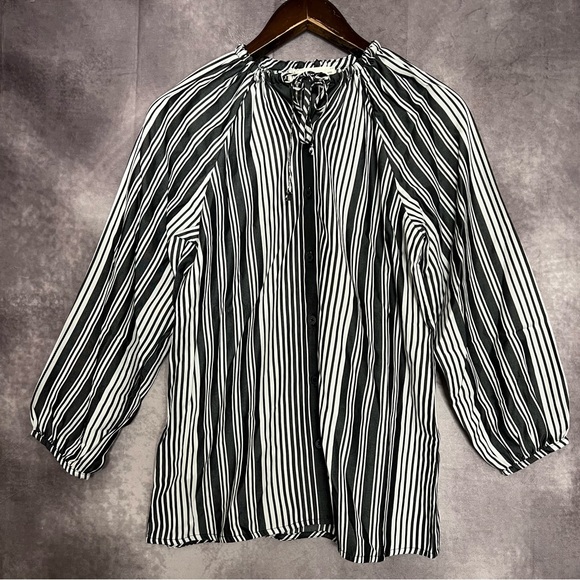 NWT! Everlane Gathered Shirt Butterlite Striped Button Front Women Size XXS - Picture 3 of 13